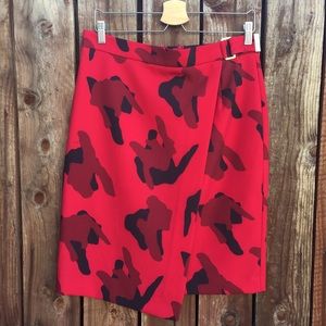 H&M Red Print Skirt